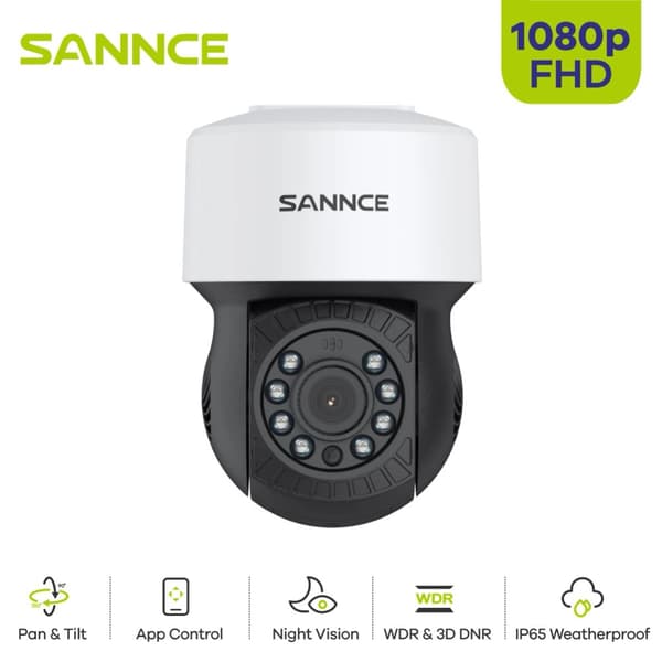SANNCE Bulletkamera, 1080P HD-upplösning, 30m nattseende,CT1DZ01