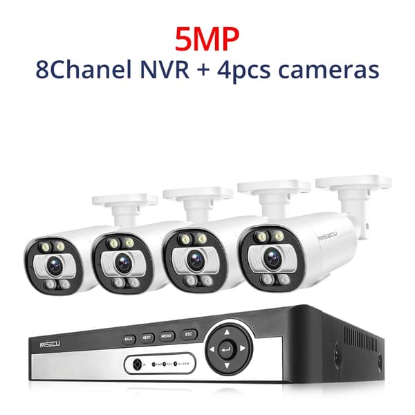 8CH NVR Sikkerhedskamera System, 4K Opløsning, AI Menneske Detektion,3T (udendørs sport), 8CH NVR 8PCS CAM 8MP