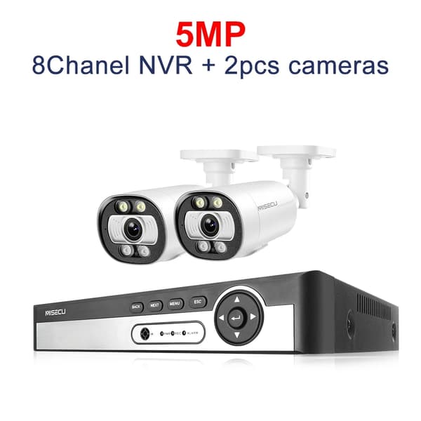 8CH NVR Sikkerhedskamera System, 4K Opløsning, AI Menneske Detektion,3T (udendørs sport), 8CH NVR 8PCS CAM 8MP