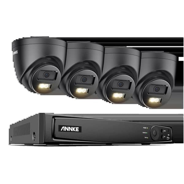 8CH Overvågningskamera System, 12MP Opløsning, Smart Menneske- og Køretøjsdetektion,Ingen, 8CH 4Pcs Kamera-a