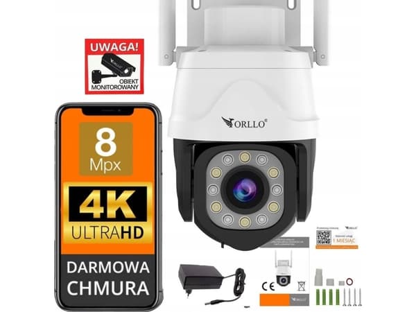 ORLLO IP-kamera ORLLO Z17 PRO 4K IP-kamera, eksternt roterbart GSM for SIM-kort