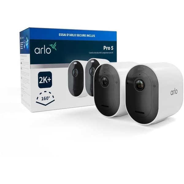 2K+ övervakningskameror med HDR-video, rörelsedetektering, 2K+ färg mörkerseende och 8 månaders batteritid.