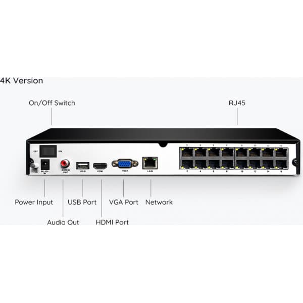 Reolink NVS16-8MB8 4K UltraHD PoE övervakningssystem