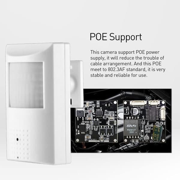Revotech PoE 3MP PIR Pinhole IP-kamera, inomhus PoE CCTV säkerhetskamera med ljud, osynlig IR nattseende 940nm, television
