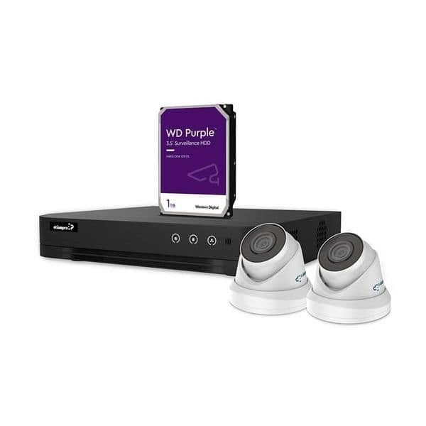 Ip Video Surveillance Kit - 4-kanals Nvr-inspelare - 2 x kupolkamera