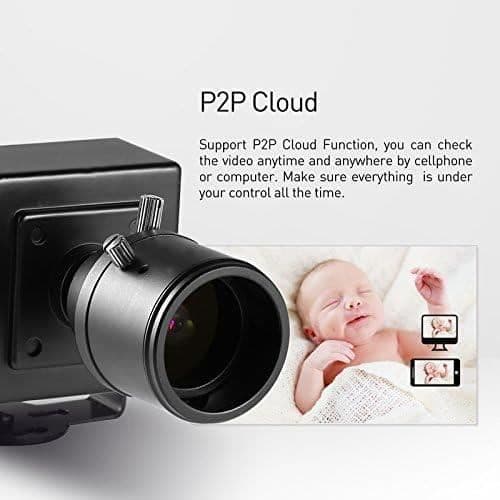 Revotech Mini 3MP POE IP Kamera, Manuell Zoom 2,8-12mm, PoE-driven, Hemsecurity CCTV Kamera