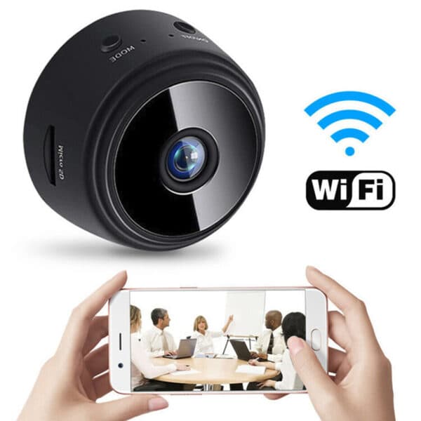 Mini WIFI Övervakningskamera | Trådlös 1080p HD Spionkamera med Vidvinkel och Magnetfäste