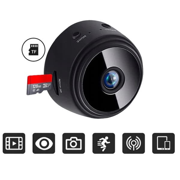 Mini WIFI Övervakningskamera | Trådlös 1080p HD Spionkamera med Vidvinkel och Magnetfäste