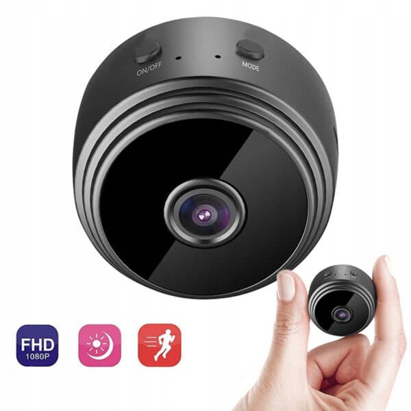 Mini WIFI Övervakningskamera | Trådlös 1080p HD Spionkamera med Vidvinkel och Magnetfäste