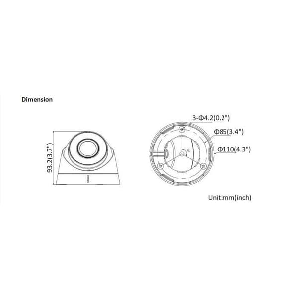 Övervakningskamera HIKVISION DS-2CD1321-I(2,8 mm)(F) N/A N/A 1920 x 1080 pixlar
