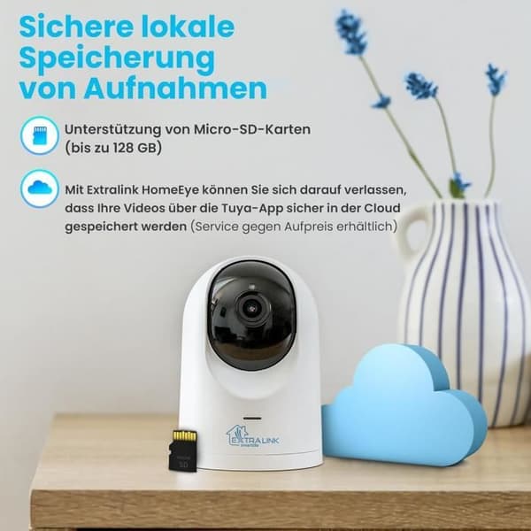 EXTRALINK Smart Life HomeEye Kameraövervakning WiFi, IP Kamera, Inomhuskamera PTZ, 4MP