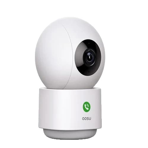 AOSU Indendørs Sikkerhedskamera, 3MP Høj Opløsning, 360° Bevægelsesområde,4 mm, EU-stik, hvid