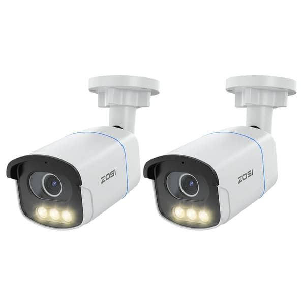 ZOSI C186 PoE Sikkerheds IP Kamera, Aurora Lux Ægte Farve Nattesyn, F1.0 Blænde,C186 PoE(2 Pakke)