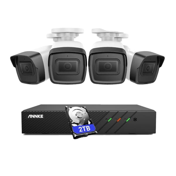 5MP Videovalvontakamerajärjestelmä, 8 kanavan tulo, H.265+ puristus,4 kpl 2TB