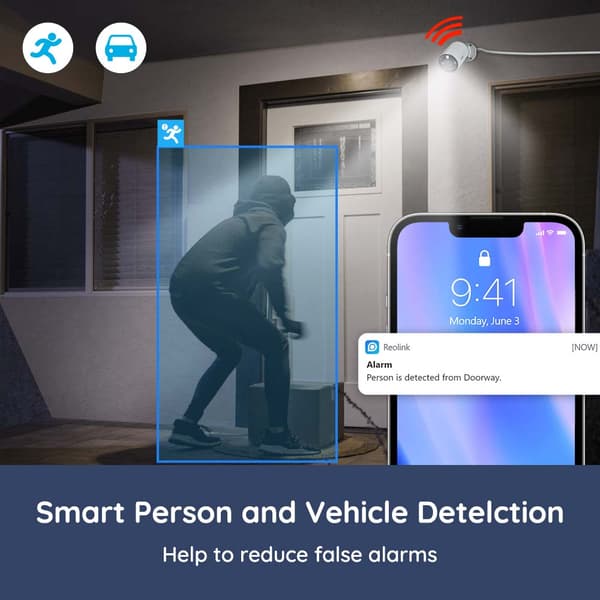 PoE IP Sikkerhedskamera, 12MP Ultra HD, Farve Nattesyn, Smart Detektion
