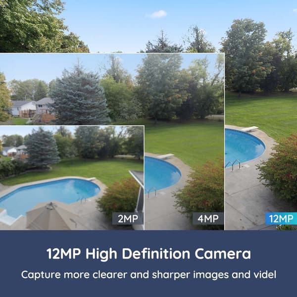 PoE IP Sikkerhedskamera, 12MP Ultra HD, Farve Nattesyn, Smart Detektion