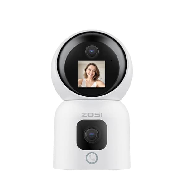 ZOSI Sisätilojen WiFi-turvakamera, 360° Näkymä, 3MP Kaksoislenssi,C528M6