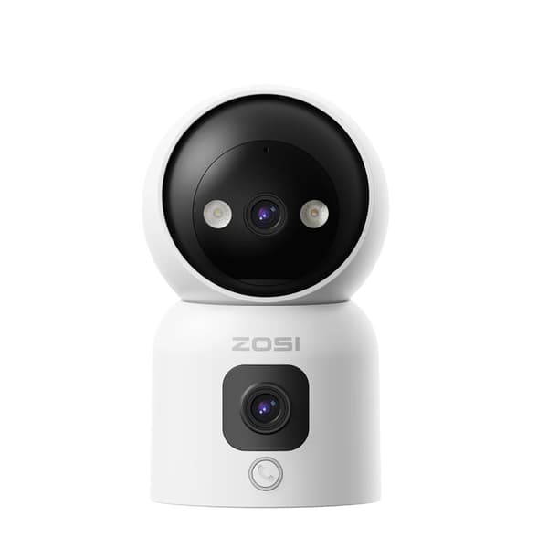 ZOSI Sisätilojen WiFi-turvakamera, 360° Näkymä, 3MP Kaksoislenssi,C528D6