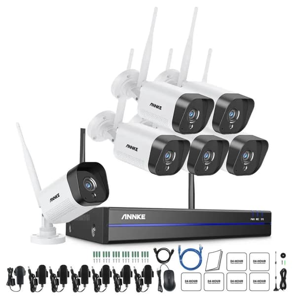 WiFi-videoövervakningssystem, 3MP-kameror, 5MP inspelningsupplösning,6st -kameror, 2t