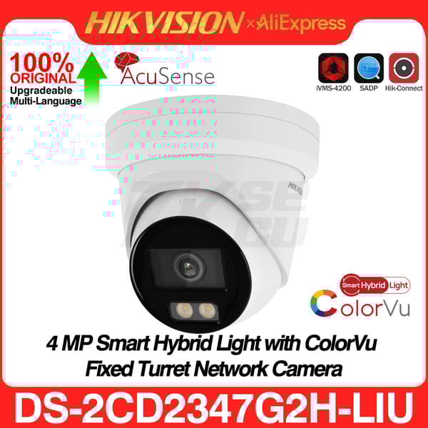 ColorVu IP-kamera, 4MP korkean määritelmän, älykäs hybridivaloteknologia,DS-2CD2347G2H-LIU, 2,8 mm