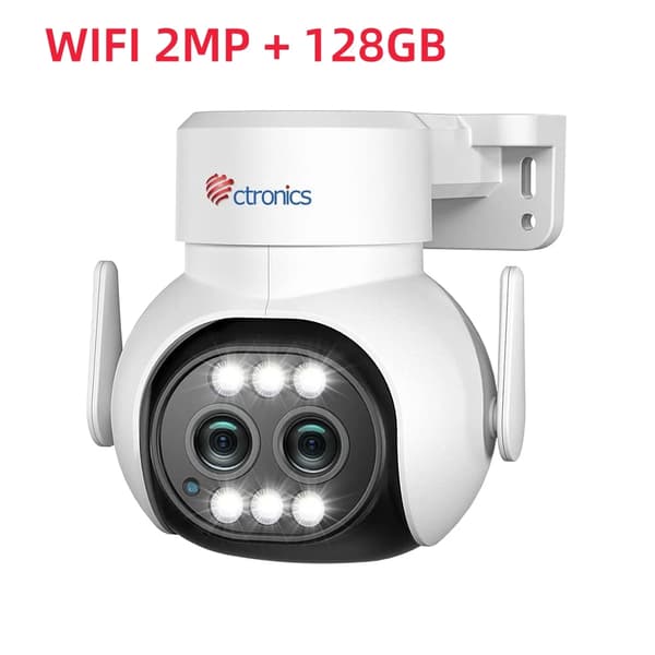 Ctronics WiFi Overvågningskamera, 4.0MP Høj Opløsning, Farve Nattesyn,WiFi 2MP 128G