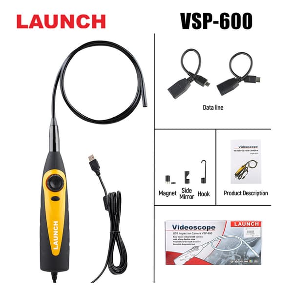 Inspektionskamera, kompakt 7 mm USB-design, full VGA videoinspelning, 30-tums flexibel sond