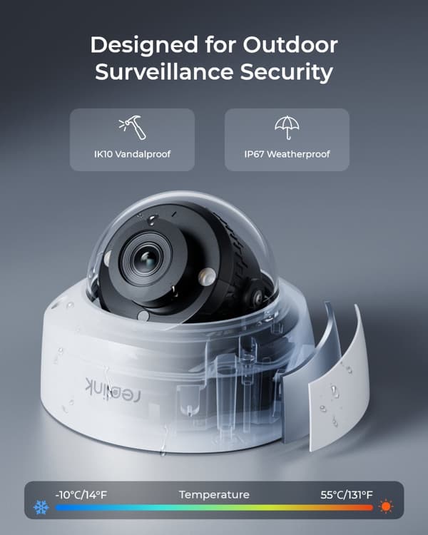 4K Utomhusövervakningskamera, 8MP Upplösning, Vandalresistent Design, Tvåvägsljud