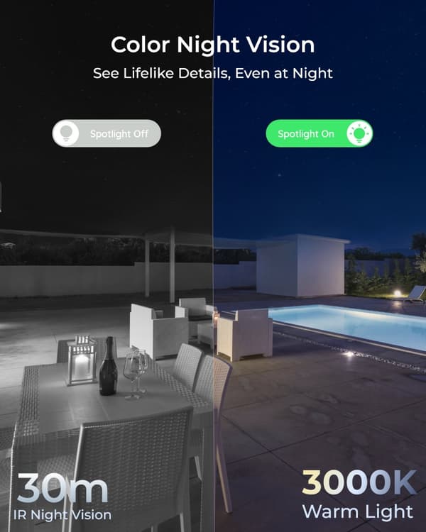 4K Utomhusövervakningskamera, 8MP Upplösning, Vandalresistent Design, Tvåvägsljud