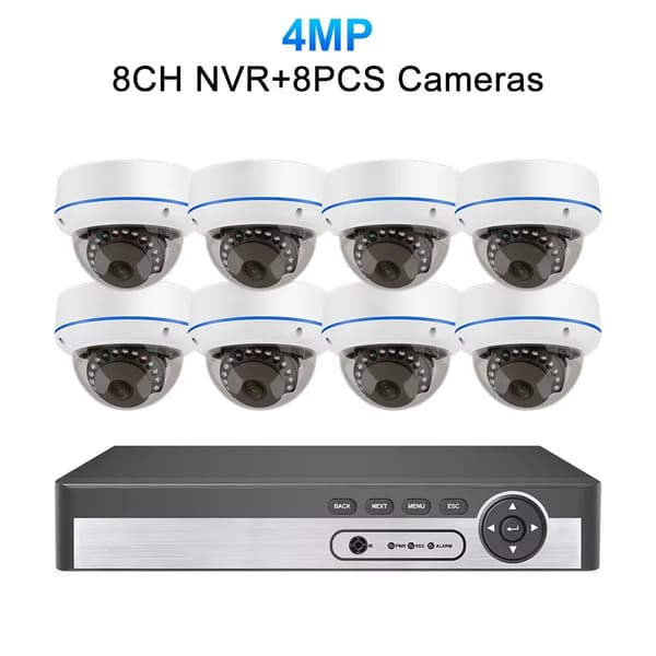 Verkkovalvontajärjestelmä, 4MP tai 5MP resoluutio, 8CH NVR useilla kameravaihtoehdoilla,8CH 4MP 8PCS 3.6MM