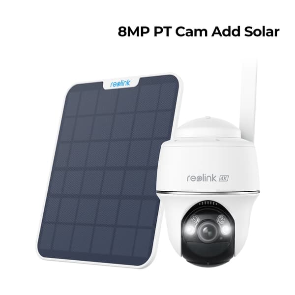 4G LTE PT-kamera, 8MP upplösning, sol- och batteridriven,Cam Add Solar
