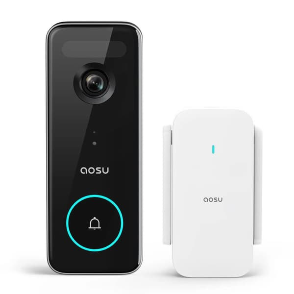 WiFi Video Dørklokke, 5MP Ultra HD, PIR Bevægelsesdetektion,1 stk, EU stik