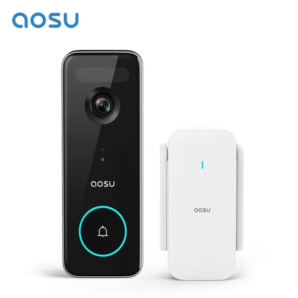 WiFi Video Dørklokke Kamera, 5MP Ultra HD, PIR Bevægelsesdetektion, To-Vejs Lyd
