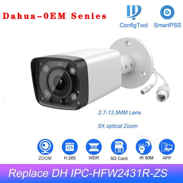 4MP IP-kamera, 5X zoom, nattsyn op til 80m,4MP 5X zoom, 2,7-13,5 mm