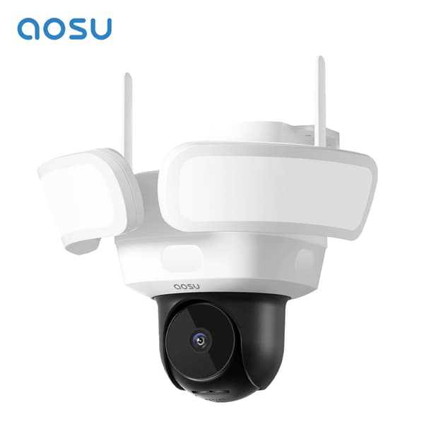 AOSU Tulvavalokamera, 5MP HD-resoluutio, 360° kattavuus, värinäkö yöaikaan