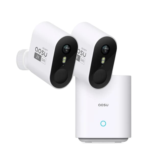 Trådløst solkamera system, 3MP opløsning, Alexa- og Google Assistant-kompatibilitet, 240 dages batterilevetid