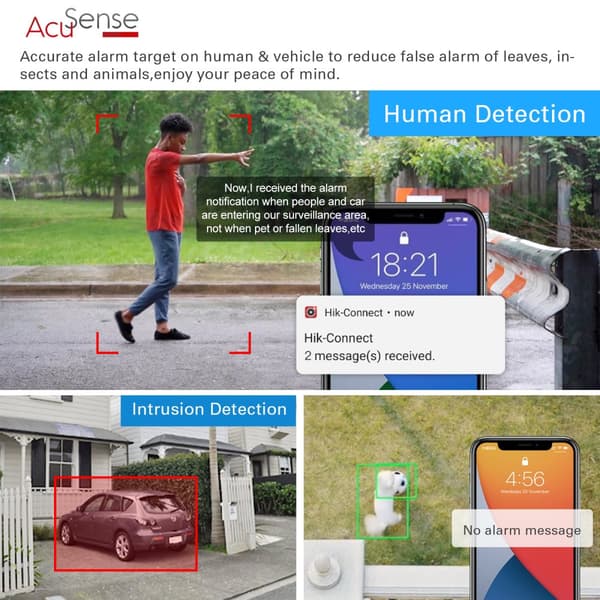 Hikvision 8MP IP Kamera, 4K AcuSense Teknologi, To-Vejs Lyd,2,8 mm
