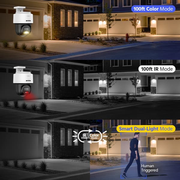 ANNKE CPT500 Sikkerhedskamera, 6,0 Megapixel, Smart Dobbeltlys Nattesyn, To-vejs Lyd