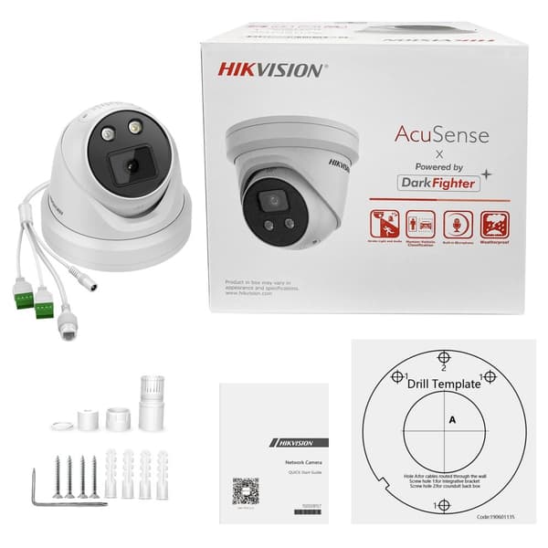 8MP IP-kamera, aktiivinen salama, kaksisuuntainen ääni,Alkuperäinen 8MP valkoinen, 2,8 mm
