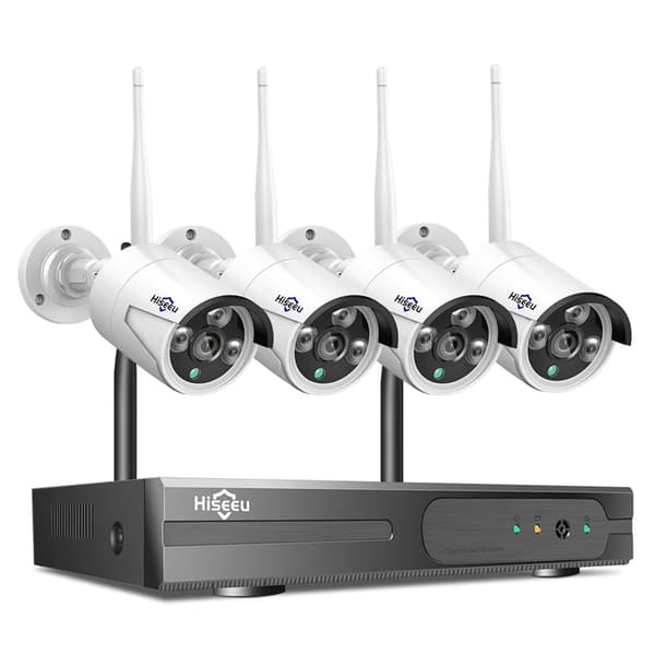 Trådløst sikkerhedskamerasystem, 5MP Full HD, avanceret menneskedetektion,Hiseeu WK-4HB615, EU stik