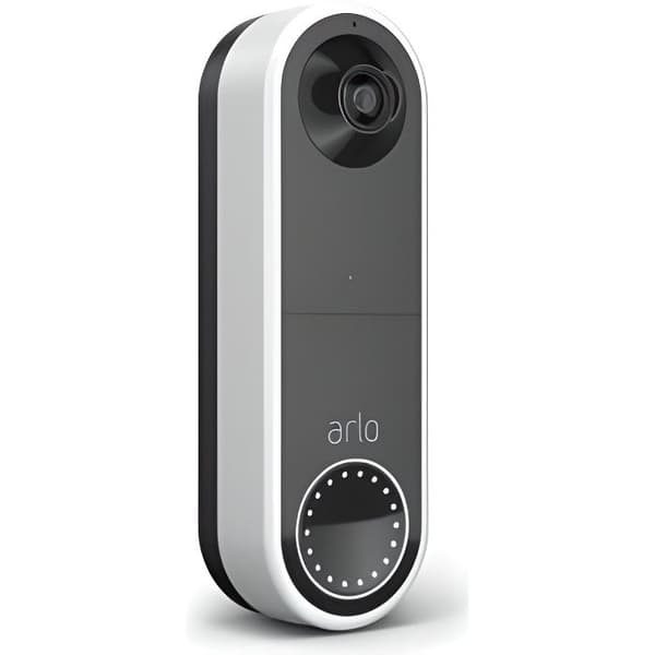Arlo trådlös videodörrklocka - Trådlös Wifi-ansluten dörrklocka - Vit - 1080p - Tvåvägsljud - Inbyggd siren