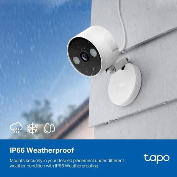 Wi-Fi smart plug-in säkerhetskamera 2K 4MP Tapo C120 - Vit-magnetisk