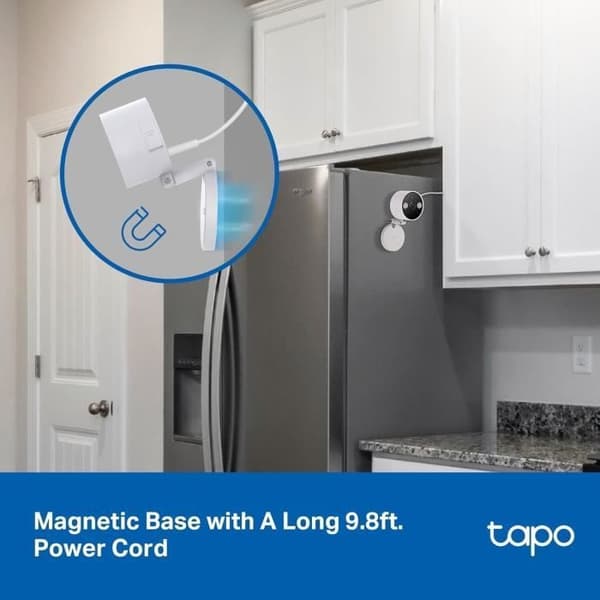 Wi-Fi smart plug-in säkerhetskamera 2K 4MP Tapo C120 - Vit-magnetisk