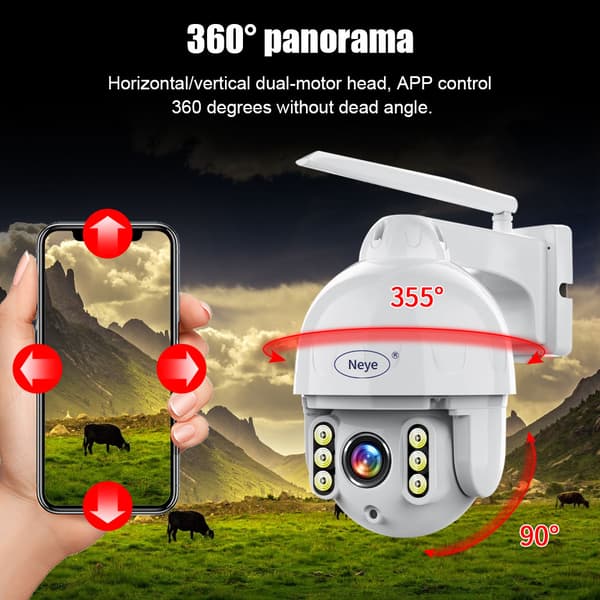 8MP WiFi Säkerhetskamera, Kuppelstil, Färg Nattseende,EU-kontakt, 8MP
