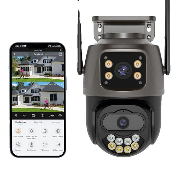 10MP Säkerhetskamera, AI Mänsklig Detektion, IP66 Vattentålig,10MP Lägg till 128G, Eu plugg