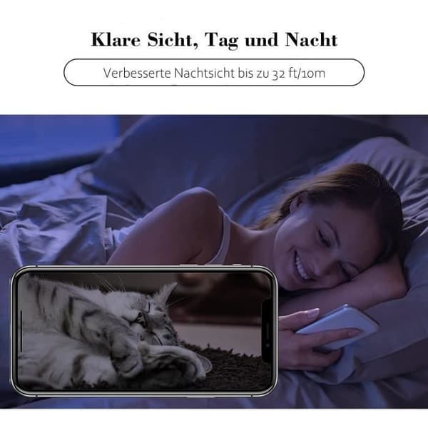 LAXIHUB Inomhus säkerhetskamera 1080p Full HD för baby och djur med APP för telefon, nattseende, tvåvägs ljud