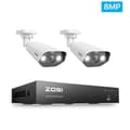 Miniatyrbillede 2 af 2: ZOSI PoE CCTV Kamera System, 8MP Opløsning, To-Vejs Lydsupport,Ingen, 2 stk. 8MP kameraer
