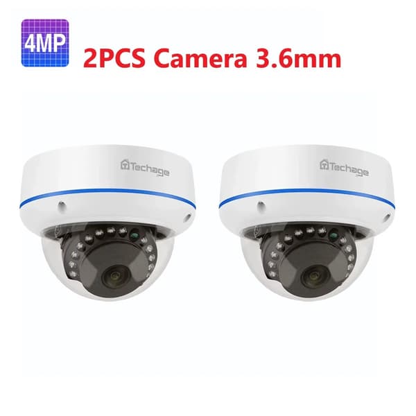 Techage-valvontakamerat, 4MP ja 5MP resoluutio, kupolimuotoilu,2KPL 4MP KAMERA