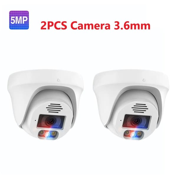 Techage-valvontakamerat, 4MP ja 5MP resoluutio, kupolimuotoilu,2KPL 5MP KAMERA B
