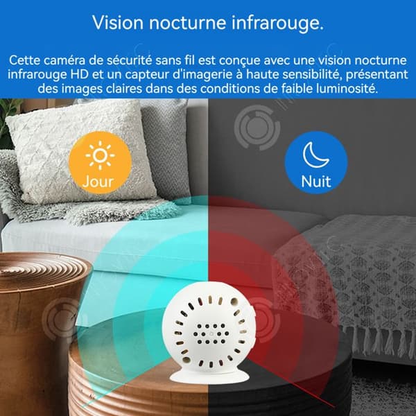 INN Mini övervakningskamera 1mp wifi intelligent tvåvägs ljud nattvision rörelsedetektering övervakningskamera