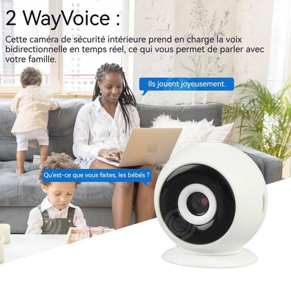 INN Mini övervakningskamera 1mp wifi intelligent tvåvägs ljud nattvision rörelsedetektering övervakningskamera